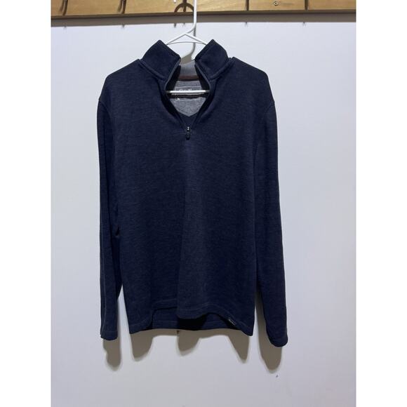 Mens Eddie Bauer 1/4 Zip Sweater Blue Small Academia Cozycore Classiccore Career - Picture 1 of 4